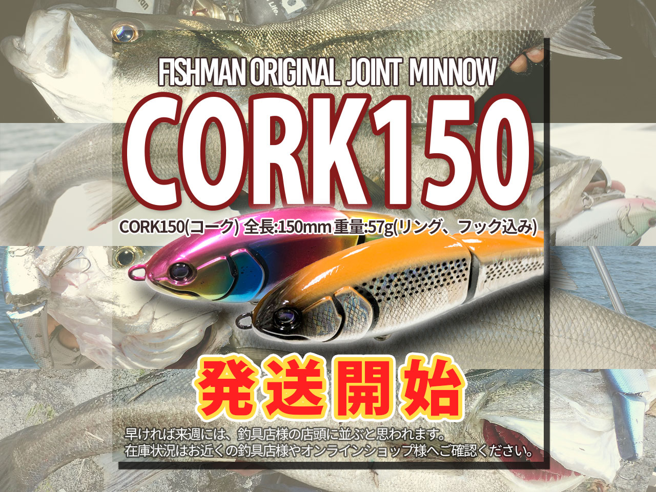 Fishmanオリジナルジョイントミノー CORK150 出荷開始